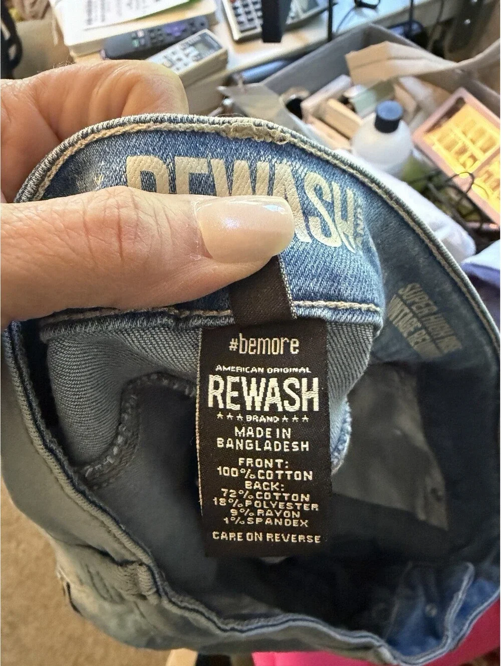 REWASH Shorts denim size 9/29 vintage reunion destressed light denim